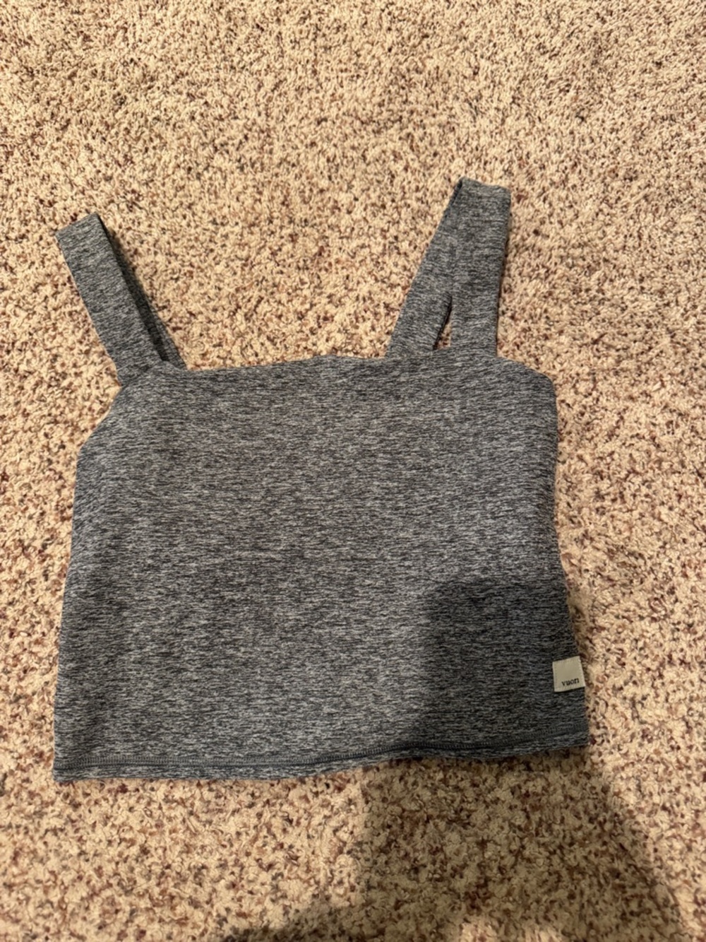 Vuori Heather Gray square neck Cropped Tank